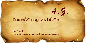 Andrássy Zalán névjegykártya